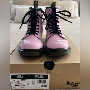 Kids Dr. Marten 1460 Patent Lamper Lace Up Boots - Pale Pink